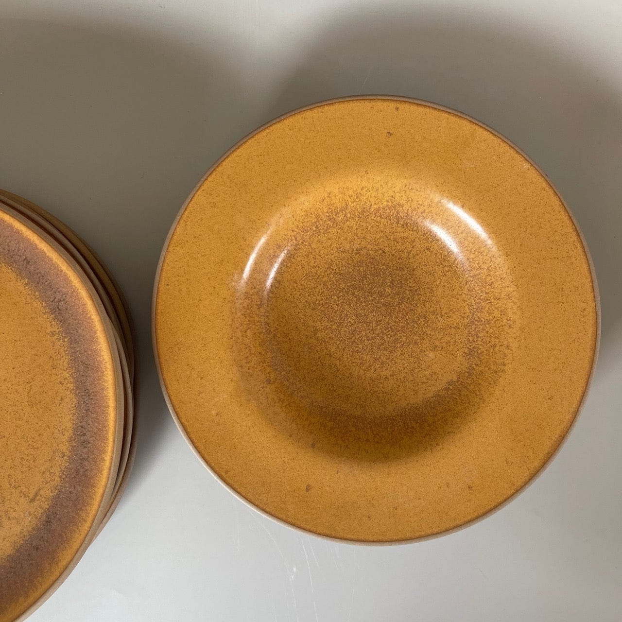 Set of 2 rustic ceramic appetiser plates in sunlit earthen tones – perfect for snacks, starters, or desserts