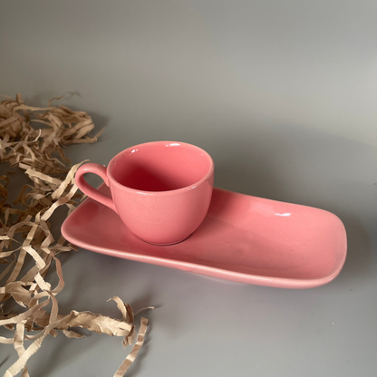 Set of small cups & long saucer set perfect for tea & biscuits. Available in set of blush pink. Pinterest inspired and perfect for gifting or self consumption