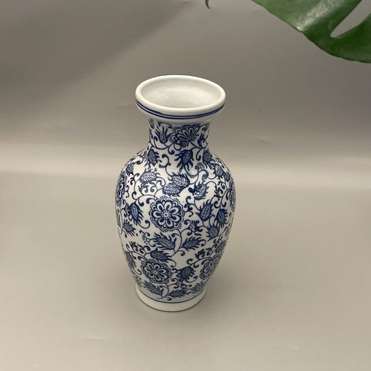 Chinese pottery urn vase with dense motifs design – handcrafted decorative vase for elegant home decor