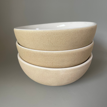 7-inch cream ceramic bowl with glazed white interior and matte earthen exterior—perfect for cereals, dals, sabzis, and everyday meals