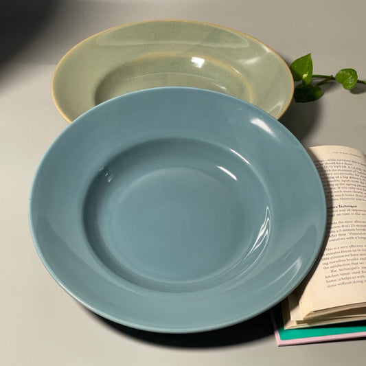 Everyday Pasta Plates available in 2 solid colours Green and Blue
