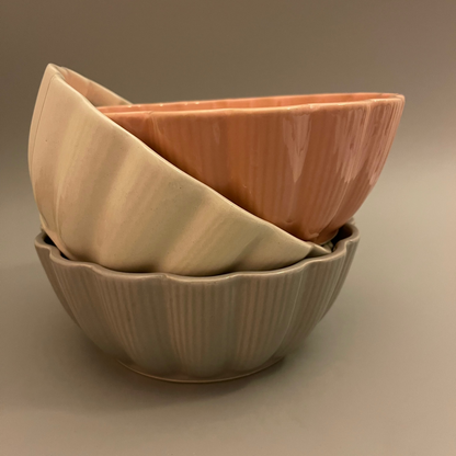 7-inch flower-shaped pastel ceramic bowl for serving salads, soups, or snacks in Indian homes