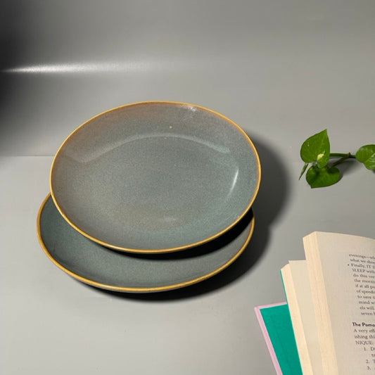 Green Appetiser Plate Set of 2 for snacking