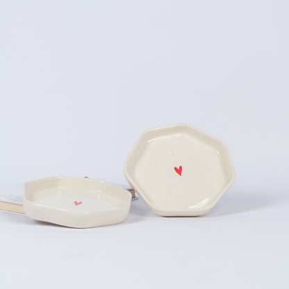 Heart Dot Dessert Plates - 7"