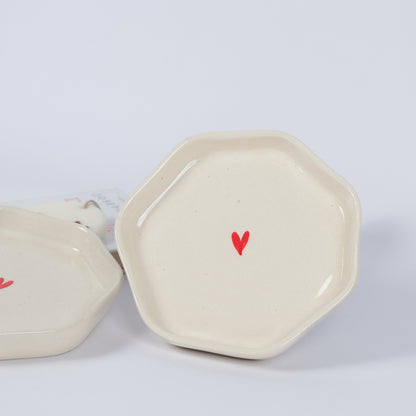 Heart Dot Dessert Plates - 7"