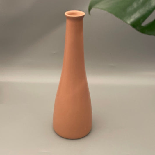 Peach vase with slender bottle form