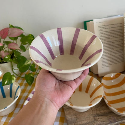 Stripe Pop Ramen bowl perfect for breakfast, snacks, soups or 1 person meals