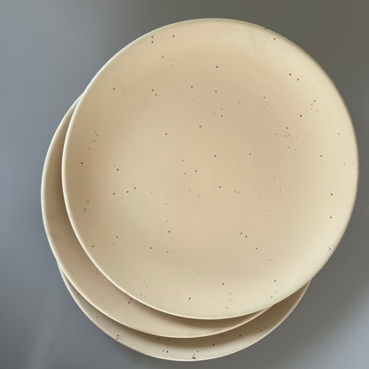 Set of 2 ceramic dinner plates and dal bowls with sunburst matte finish – warm and inviting dinnerware for everyday and hosting
