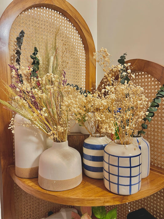 White Earthbound Duo Vases